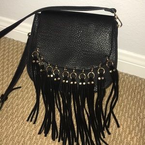 Black Fringe Purse